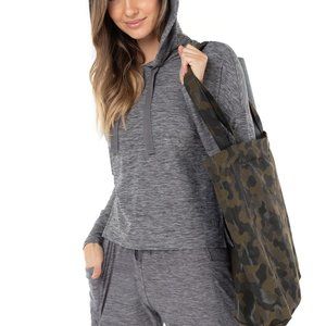 NWT Kyodan DAY-TO-DAY CLARITY LONG SLEEVE HOODIE - Dark Heather Grey - Size Lrg